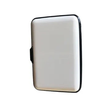 3-Pcs White Slim Aluminium Credit Card Holder RFID Blocking Wallet Hard Shell Case Business Card Organiser Lightweight Pocket Size for Everyday Use