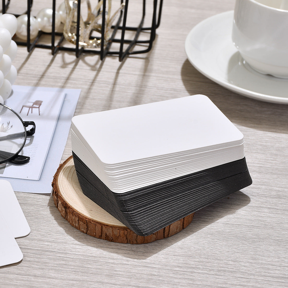 White 4 Pack Blank Cardstock DIY Flashcards Message Notes 90mm x 55mm Business Card Size for Study and Crafts 200 Pieces - Image 2