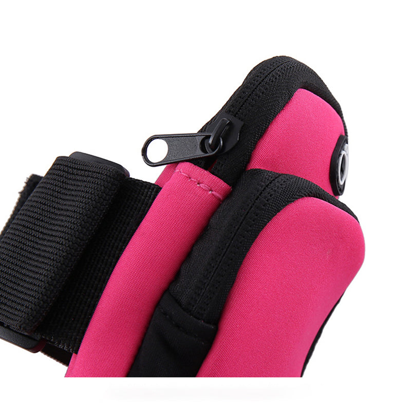 Black Sports Running Armband Bag Water Resistant Phone Pouch with Dual Zipper Pockets Earphone Hole for Gym Jogging Cycling Fits 6.5 Inch Smartphones - Image 3