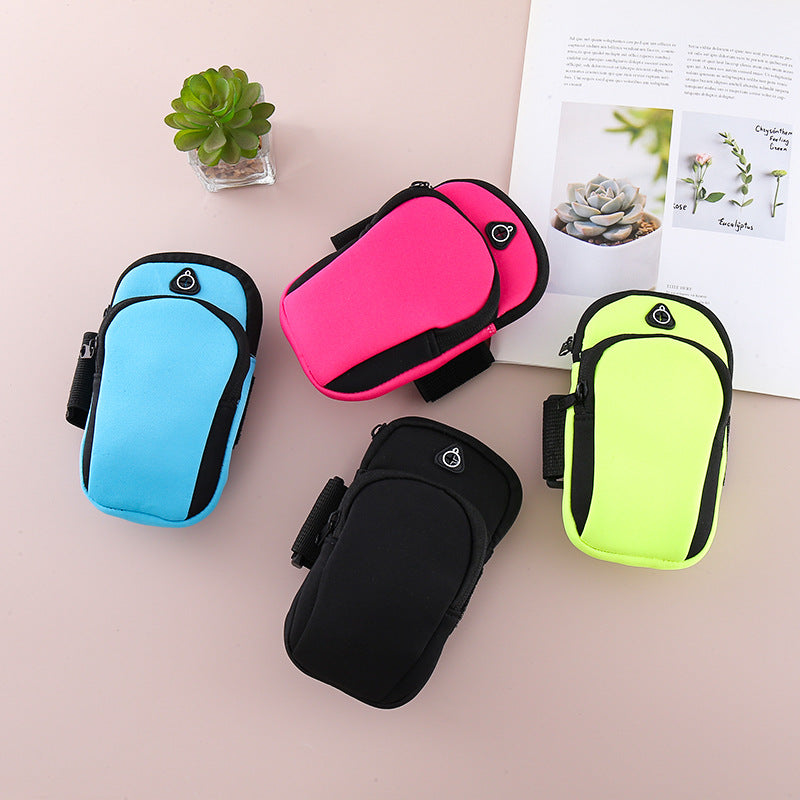 Orange Sports Running Armband Bag Water Resistant Phone Pouch with Dual Zipper Pockets Earphone Hole for Gym Jogging Cycling Fits 6.5 Inch Smartphones - Image 2