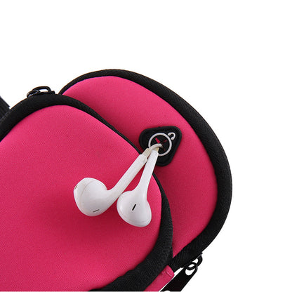 Orange Sports Running Armband Bag Water Resistant Phone Pouch with Dual Zipper Pockets Earphone Hole for Gym Jogging Cycling Fits 6.5 Inch Smartphones - Image 5
