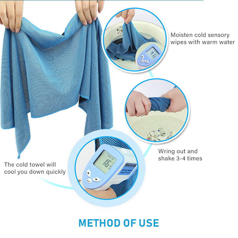 Black 5 Pack Instant Cooling Towel Set Soft Breathable Sports Sweat Towel for Gym Yoga Running Hiking and Outdoor Activities 30x80cm - Image 4