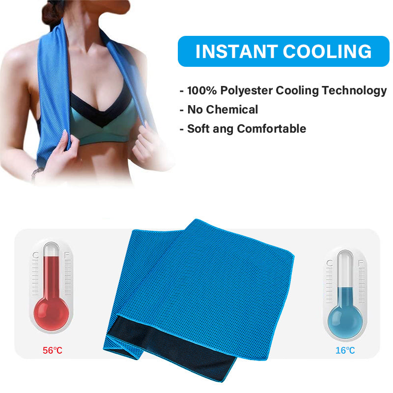 Orange 5 Pack Instant Cooling Towel Set Soft Breathable Sports Sweat Towel for Gym Yoga Running Hiking and Outdoor Activities 30x80cm - Image 3