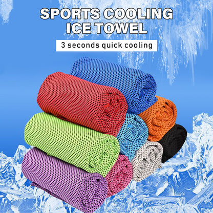 Green 5 Pack Instant Cooling Towel Set Soft Breathable Sports Sweat Towel for Gym Yoga Running Hiking and Outdoor Activities 30x80cm - Image 2