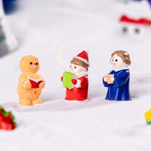 Red Santa Claus 5 Pack Miniature Christmas Figurines DIY Micro Landscape Decoration Accessories Cute Resin Ornaments for Holiday Crafts - Image 2