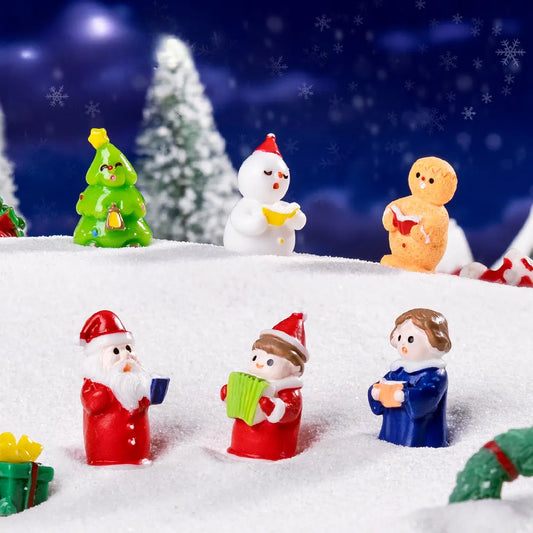 Yellow gingerbread man 5 Pack Miniature Christmas Figurines DIY Micro Landscape Decoration Accessories Cute Resin Ornaments for Holiday Crafts - Image 4