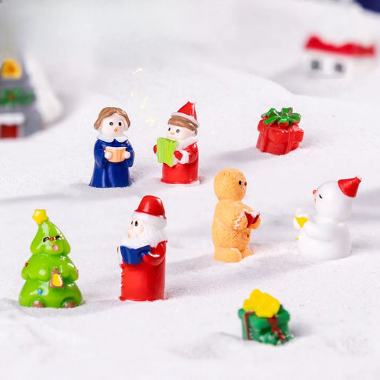 Green Christmas tree 5 Pack Miniature Christmas Figurines DIY Micro Landscape Decoration Accessories Cute Resin Ornaments for Holiday Crafts - Image 3