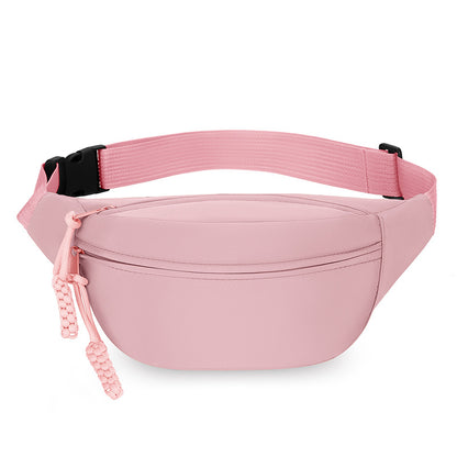 Pink Women's Fashion Crossbody Sling Bag Large Capacity Casual Shoulder Bag Waterproof Nylon Waist Pack for Travel Sports