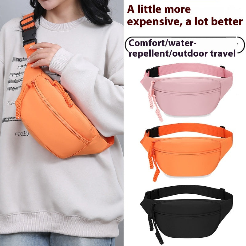 Pink Women's Fashion Crossbody Sling Bag Large Capacity Casual Shoulder Bag Waterproof Nylon Waist Pack for Travel Sports - Image 5