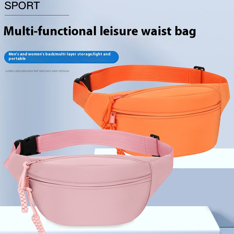 Orange Women's Fashion Crossbody Sling Bag Large Capacity Casual Shoulder Bag Waterproof Nylon Waist Pack for Travel Sports - Image 4