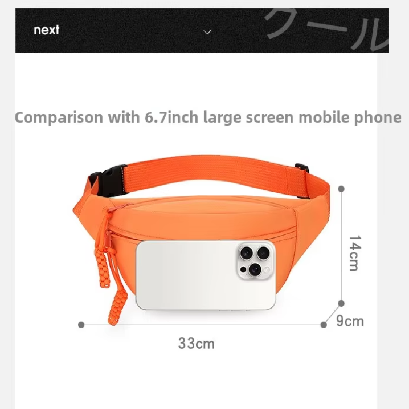 Orange Women's Fashion Crossbody Sling Bag Large Capacity Casual Shoulder Bag Waterproof Nylon Waist Pack for Travel Sports - Image 6