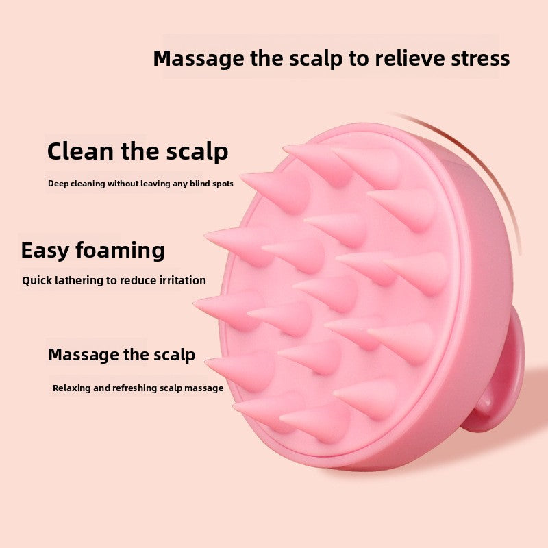 5-Pcs Blue Soft Scalp Massager Shampoo Brush with Detachable Bristles Handheld Hair Scrubber for Deep Cleaning and Head Massage - Image 4