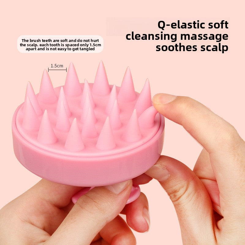 5-Pcs Black Soft Scalp Massager Shampoo Brush with Detachable Bristles Handheld Hair Scrubber for Deep Cleaning and Head Massage - Image 2