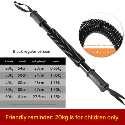 Black Power Twister Bar Upper Body Workout Equipment Chest Expander Arm Strengthener Spring Exerciser for Men Home Gym(20kg) - Image 4