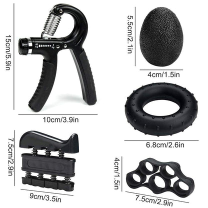 Green 5 in 1 Hand Grip Strengthener Kit Adjustable Resistance Finger Stretcher Stress Relief Ball and Grip Ring for Rehabilitation and Muscle Building - Image 5