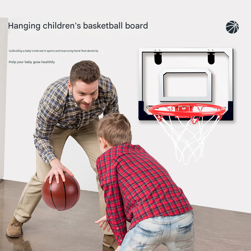 Indoor Mini Basketball Hoop Foldable Over The Door Basketball Set with Spring Action Breakaway Rim Transparent Backboard for Kids and Adults Home Office Fun - Image 2