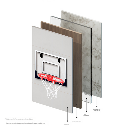 Indoor Mini Basketball Hoop Foldable Over The Door Basketball Set with Spring Action Breakaway Rim Transparent Backboard for Kids and Adults Home Office Fun - Image 3