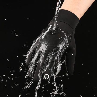 Grey Winter Thermal Gloves for Men Outdoor Cycling Driving Waterproof Touch Screen Warm Fleece Lining Anti-Slip(Size:M) - Image 3