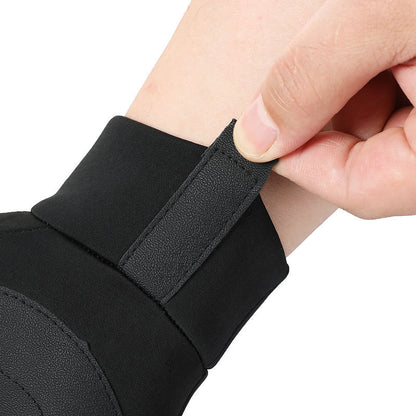 Grey Winter Thermal Gloves for Men Outdoor Cycling Driving Waterproof Touch Screen Warm Fleece Lining Anti-Slip(Size:XL) - Image 4