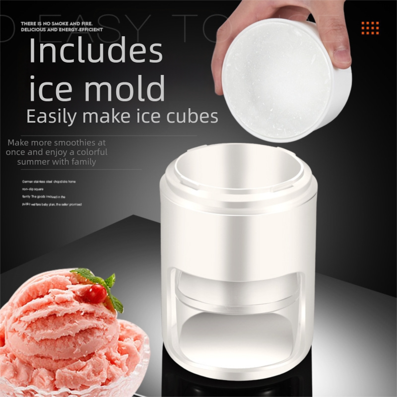 White Portable Manual Ice Crusher Hand Crank Shaved Ice Machine for Home Kitchen DIY Snow Cone Smoothie and Slushie Maker - Image 4
