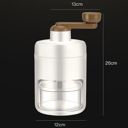 White Portable Manual Ice Crusher Hand Crank Shaved Ice Machine for Home Kitchen DIY Snow Cone Smoothie and Slushie Maker - Image 5