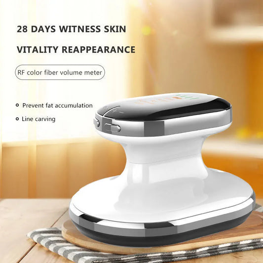 White RF Body Sculpting Massager Handheld Slimming Device with EMS & LED Light Therapy for Stomach Arms and Legs Skin Tightening - Image 2