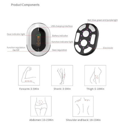 White RF Body Sculpting Massager Handheld Slimming Device with EMS & LED Light Therapy for Stomach Arms and Legs Skin Tightening - Image 5