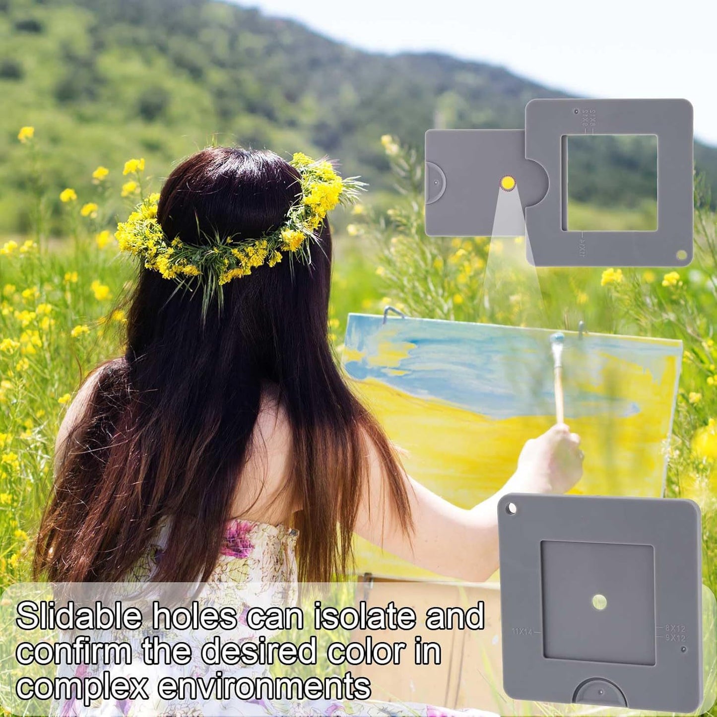3-PCS Grey Portable Artist View Catcher Viewfinder Tool for Painting Composition and Colour Value Identification - Image 3