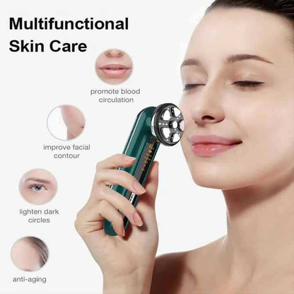 White 4-in-1 RF EMS Facial Beauty Device Skin Tightening and Lifting Massager with LED Light Therapy Anti-Aging Tool for Home Use - Image 2