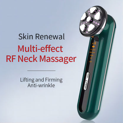 White 4-in-1 RF EMS Facial Beauty Device Skin Tightening and Lifting Massager with LED Light Therapy Anti-Aging Tool for Home Use - Image 3
