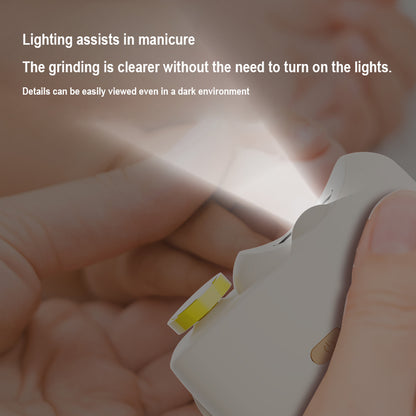 Cream yellow Electric Nail Clipper and Grinder 2-in-1 Automatic Nail Trimmer with LED Light Rechargeable Manicure Tool for Babies Adults and Seniors - Image 5