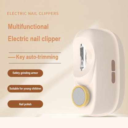 Pink Electric Nail Clipper and Grinder 2-in-1 Automatic Nail Trimmer with LED Light Rechargeable Manicure Tool for Babies Adults and Seniors - Image 3