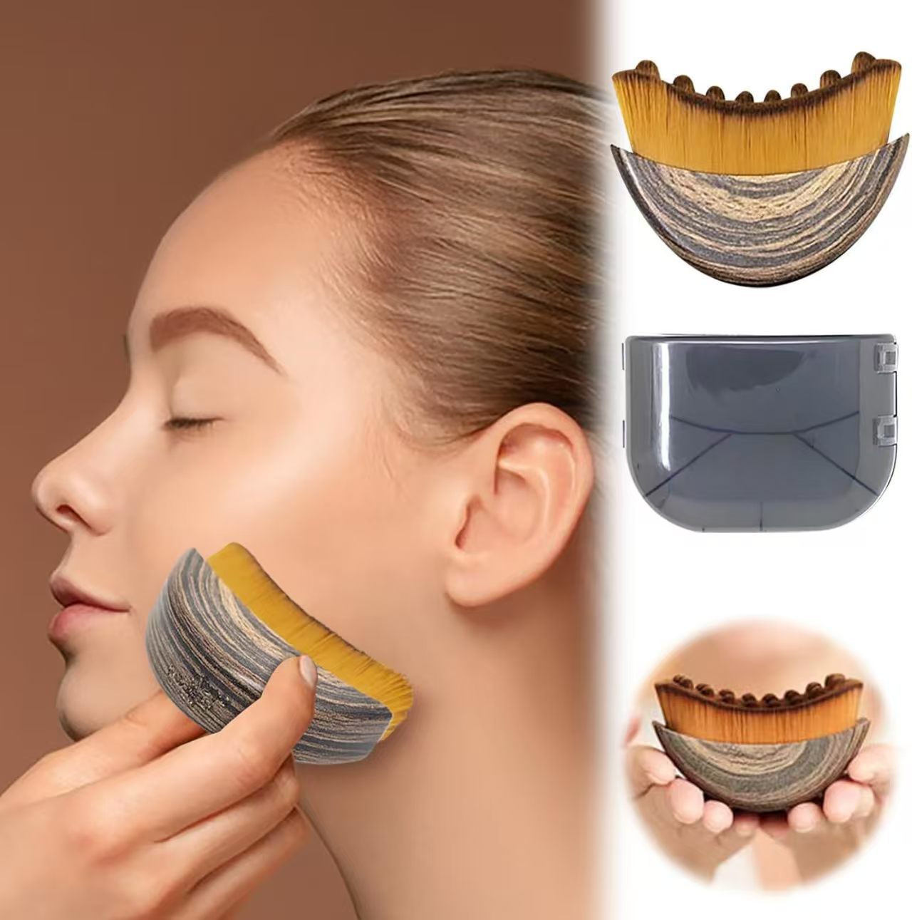 2-PCS Lymphatic Contour Face Brush – Plastic Handle with Nylon Bristles for Facial Massage and Lymphatic Drainage in Australia - Image 4