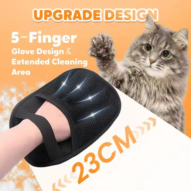 2-Pack Black Pet Hair Removal Gloves – Static Cling Lint Remover for Cats and Dogs, Effective Fur & Dust Cleaner for Furniture, Clothes, and Car Interiors in Australia - Image 2