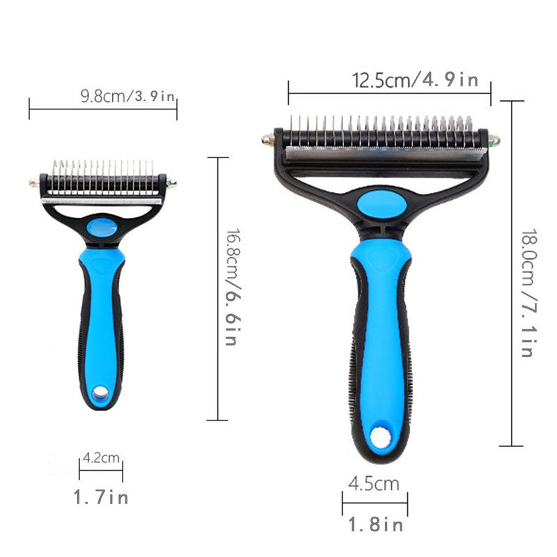 Sapphire blue Pet Grooming Comb – Fine Toothed Side for Hair Removal and Detangling, Ideal for Dogs with Long or Thick Coats in Australia - Image 4