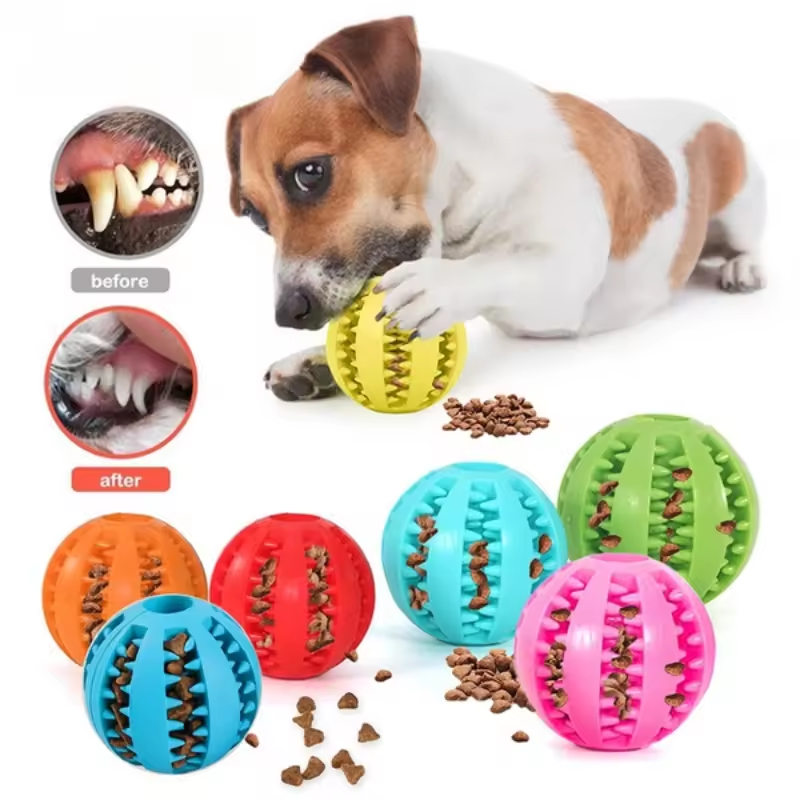 Lake blue TPR Dog Chew Ball Set – 3-Piece Size Combination (Small, Medium, Large) with Food Hiding Design for Teeth Cleaning and Mental Stimulation in Australia - Image 3