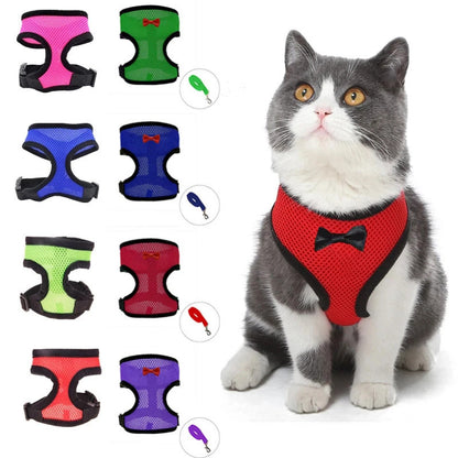 2-Pcs Black Adjustable Pet Harness with Leash – Breathable Mesh Design for Small Dogs, Cats, Chickens, Ducks & More | Anti-Escape, 360° Support, Lightweight & Comfortable in Australia(Size:L) - Image 2