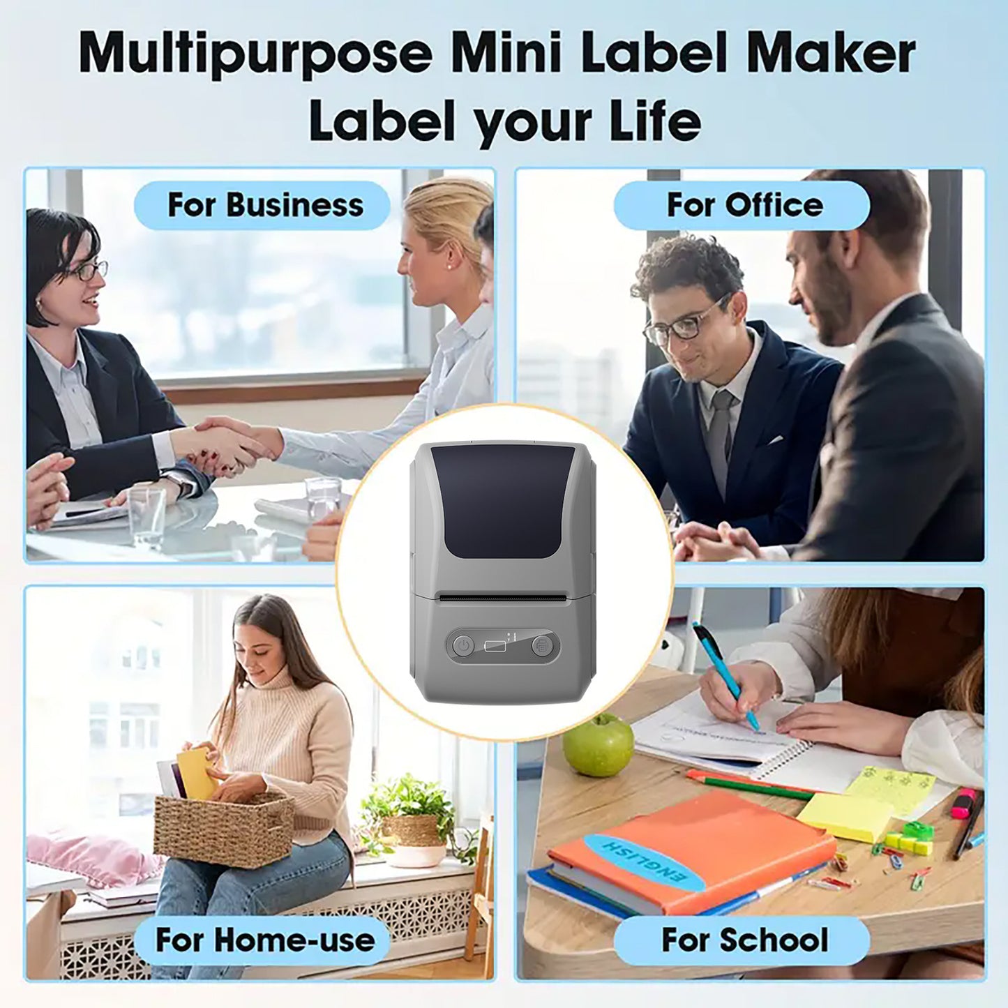 Black Portable Bluetooth Thermal Label Printer – Compact, Ink-Free Mini Label Maker for Home, Office, and Small Business Use in Australia - Image 6