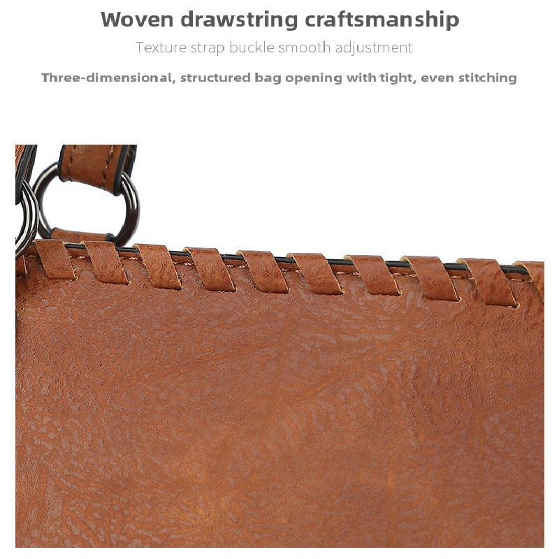 Brown Minimalist Large Capacity Tote Bag with Detachable Pouch – Soft PU Leather Shoulder Handbag for Everyday Use - Image 3