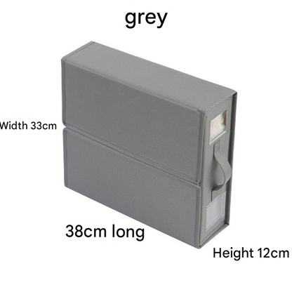 Grey Foldable Oxford Fabric Storage Box with Clear Window – Large Capacity Organizer for Bedding, Clothes & More | Collapsible Design with Handle and Labeling Space - Image 5