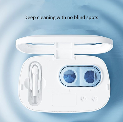 White  Ultrasonic Contact Lens Cleaner Machine Automatic Washer Case with UV Light LED Display 4 Timer Modes Type-C Rechargeable Portable for Travel - Image 2