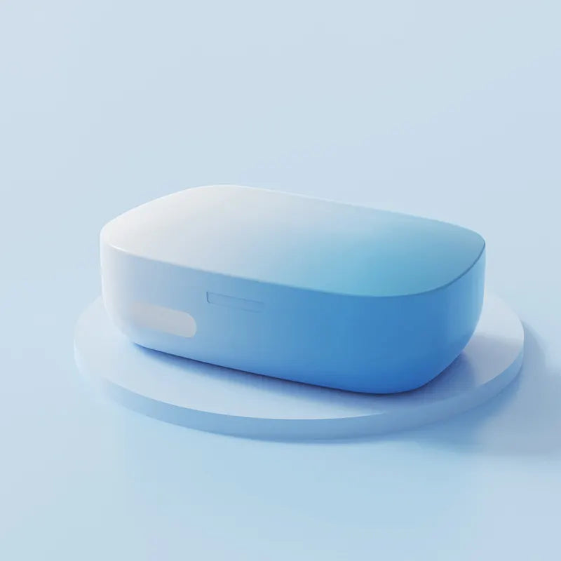 White and blue gradient Ultrasonic Contact Lens Cleaner Machine Automatic Washer Case with UV Light LED Display 4 Timer Modes Type-C Rechargeable Portable for Travel