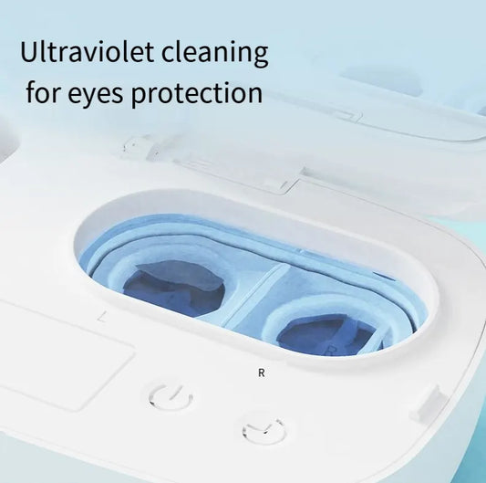 White and blue gradient Ultrasonic Contact Lens Cleaner Machine Automatic Washer Case with UV Light LED Display 4 Timer Modes Type-C Rechargeable Portable for Travel - Image 3