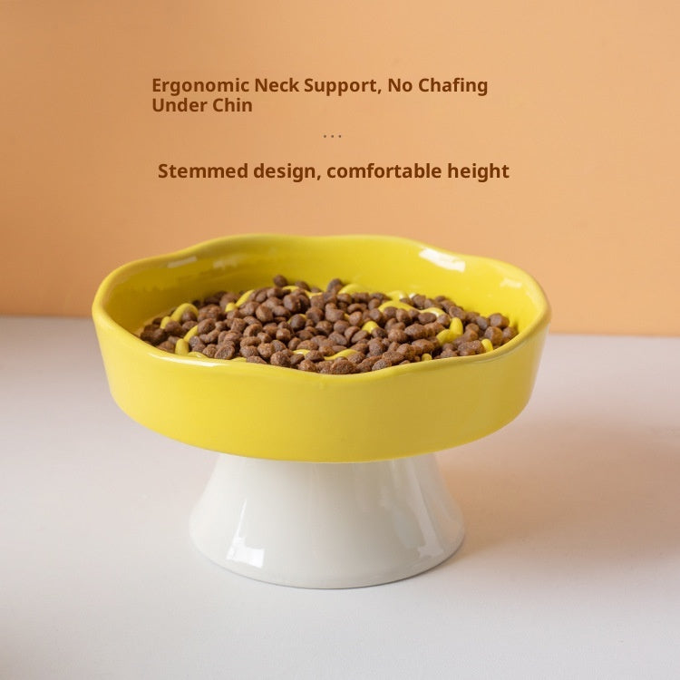 Purple Ceramic Elevated Slow Feeder Bowl Raised Pet Dish 310ml Anti-Vomit Puzzle Design for Cats and Small Dogs Healthy Digestion Sturdy Base - Image 3