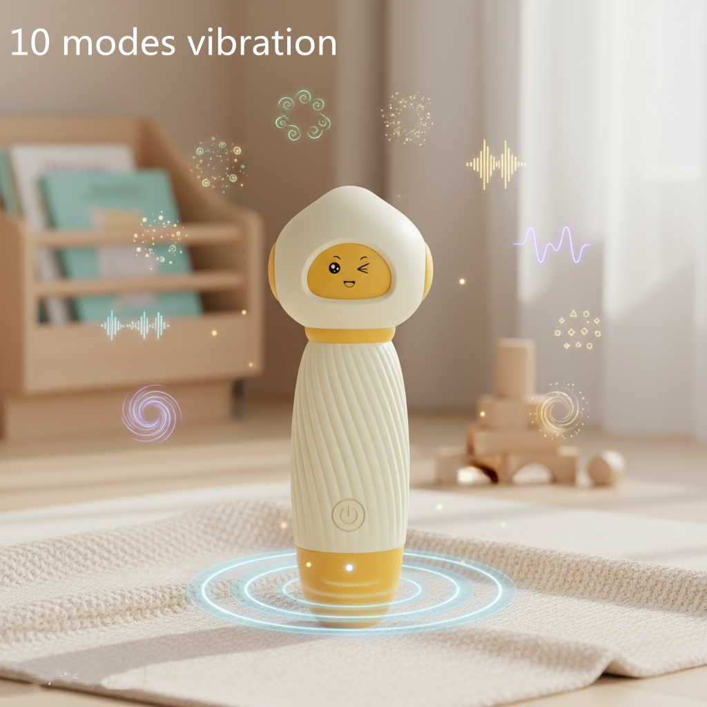 Yellow Powerful Mini Personal Massager Wand 10 Vibration Modes Quiet USB Rechargeable Soft Silicone Waterproof Discreet Body Relaxer - Image 2