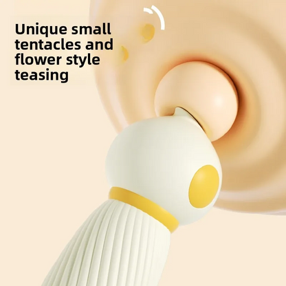 Yellow Powerful Mini Personal Massager Wand 10 Vibration Modes Quiet USB Rechargeable Soft Silicone Waterproof Discreet Body Relaxer - Image 4