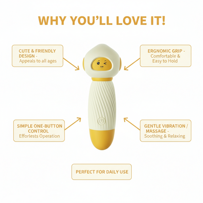 Yellow Powerful Mini Personal Massager Wand 10 Vibration Modes Quiet USB Rechargeable Soft Silicone Waterproof Discreet Body Relaxer - Image 5