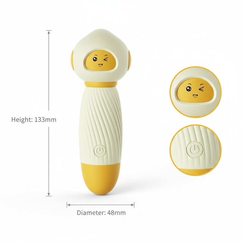 Yellow Powerful Mini Personal Massager Wand 10 Vibration Modes Quiet USB Rechargeable Soft Silicone Waterproof Discreet Body Relaxer - Image 6