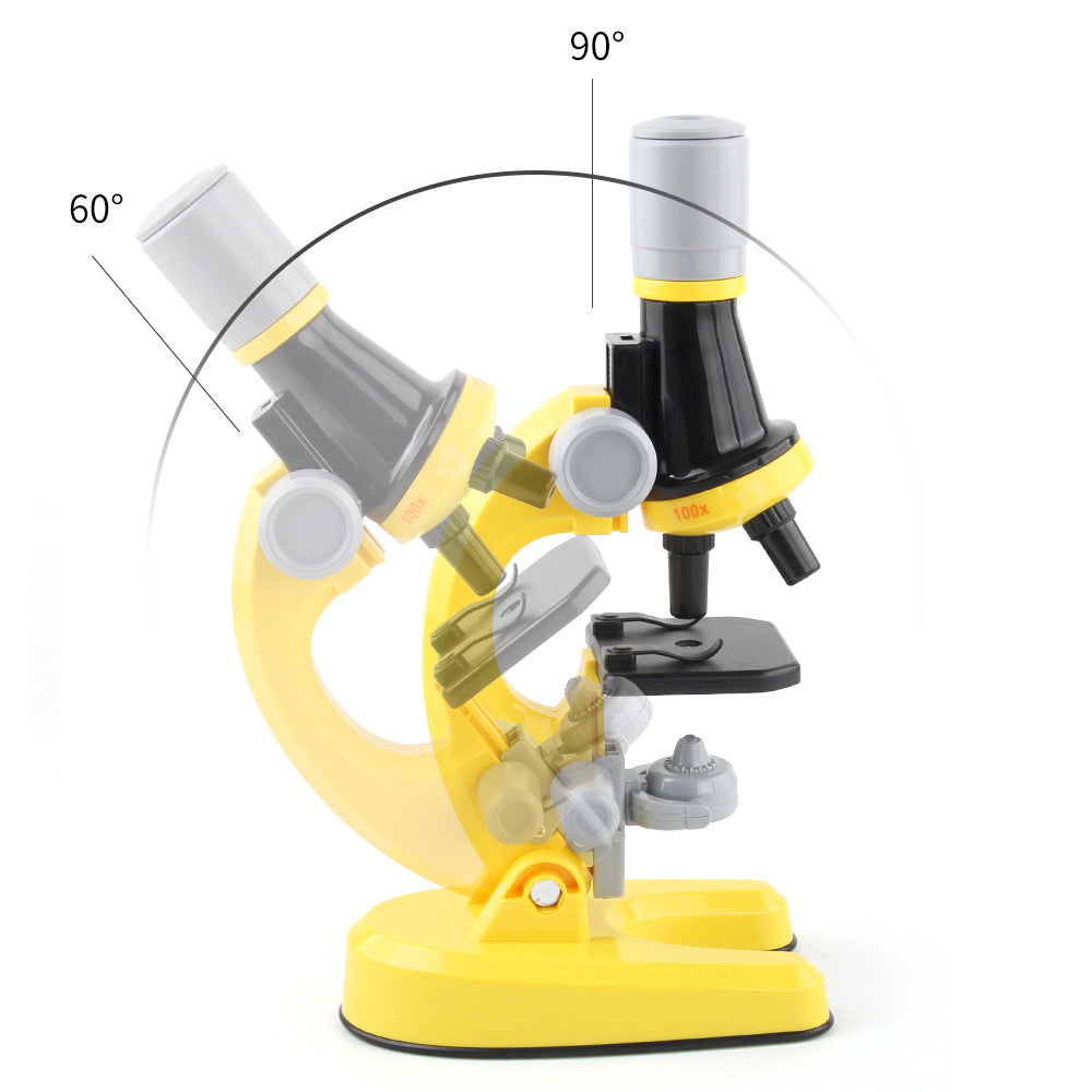 White Kids Biological Microscope Kit 100x 400x 1200x LED Magnification STEM Science Toy for School Students with Sample Slides - Image 3