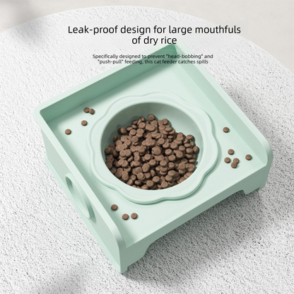 Pink Ceramic Raised Cat Bowl with Splash Proof Stand 250ml Elevated Pet Feeder for Kittens and Small Dogs Modular Interlocking Design - Image 4